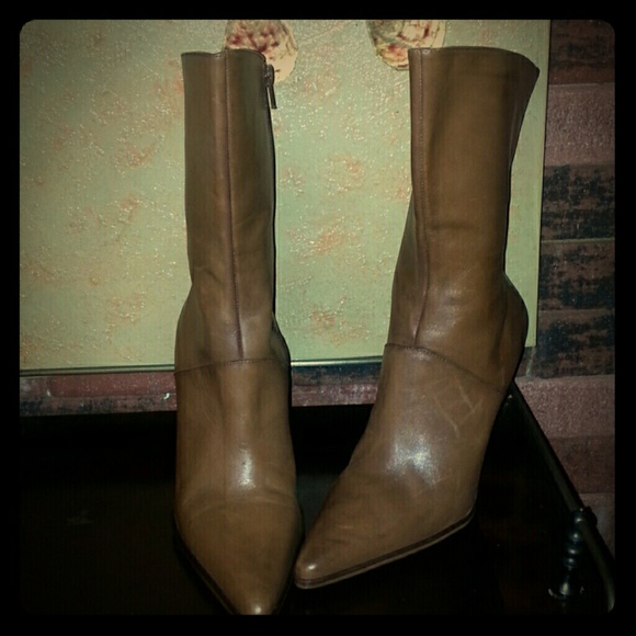 Tan leather boots