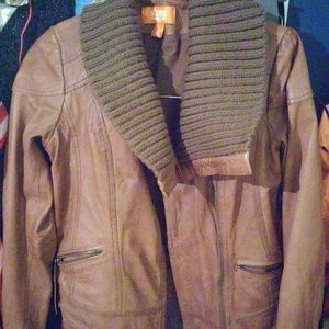 Michael Kors Brown Leather Jacket