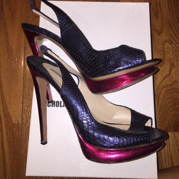 Nicholas Kirkwood Python Platform Slingback Pump - Picture 2 of 3