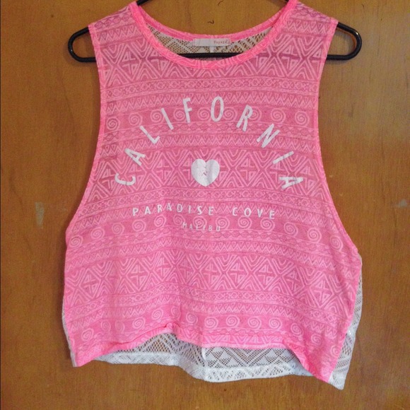 Papaya Pink California Muscle Tank w/Tribal Design