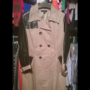 Simply Be Mixed Media Trench Coat 2X