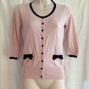 H&M dusky pink and black cardigan sweater
