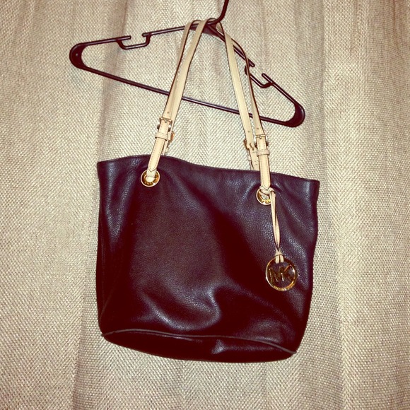 Authentic Michael Kors black leather bag