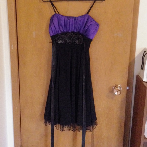 Youth's Snap Two Toned Formal Black & Purple Dress