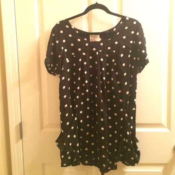 Black and white polka dot tunic from Anthropologie