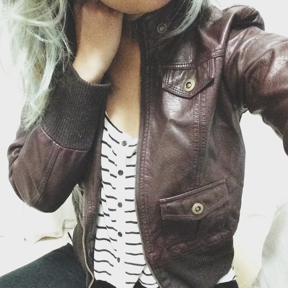 Faux Brown Leather Jacket