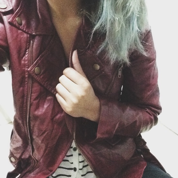 F21 Red Faux Leather Jacket!