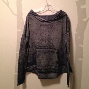 Free People navy knit burnout hoody.
