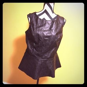 Leatherlike Peplum top SOLD IN BUNDLE @brittlkeyes