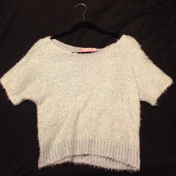 Knitted crop top. Baby blue. Worn once