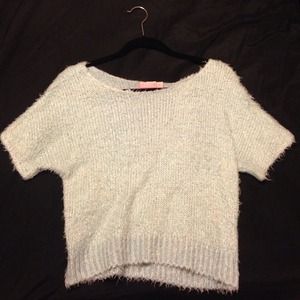 Knitted crop top. Baby blue. Worn once