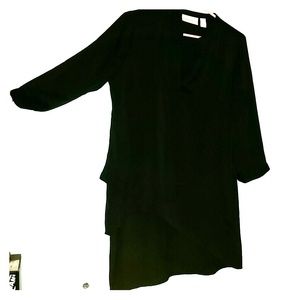 Black asymmetric blouse