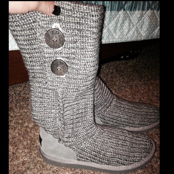 Grey crochet UGGS