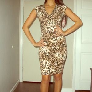 Paisley Sky cheetah v neck dress size XS