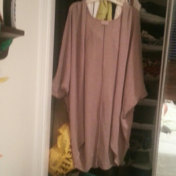 Taupe/Tan Open Knit Cardigan