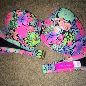 VS floral sequence bathing suit top size 32B