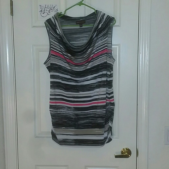 Dana Buchman sleeveless cowel neck shirt.