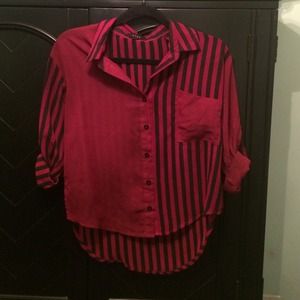 STRIPED SHEER BUTTON DOWN