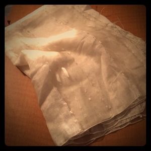 Cream sheer silk scarf
