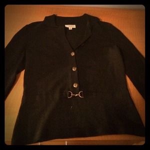 St John Sport 3/4 sleeve black cardigan