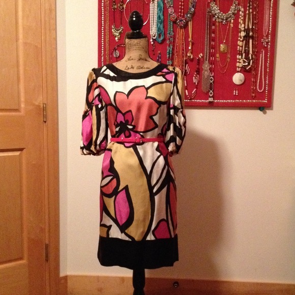 ALFANI silk print flower dress