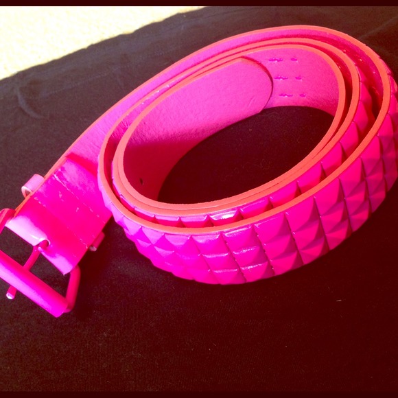 Hot pink Punk girl studded belt