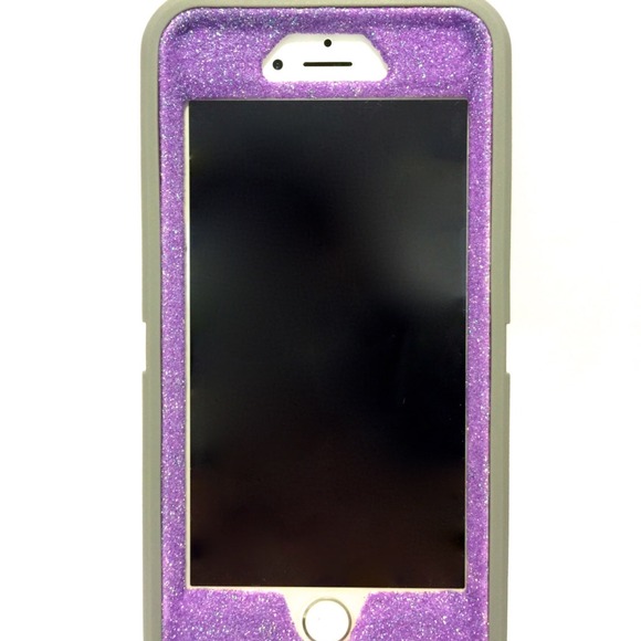 iPhone 6 Otterbox defender purple glitter case - Picture 2 of 3