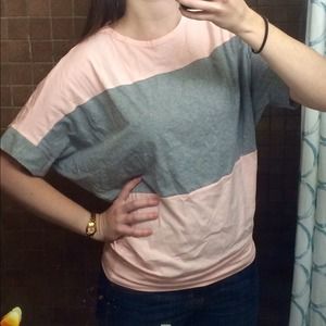 Batwing color block tee