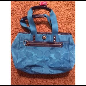 Blue coach purse