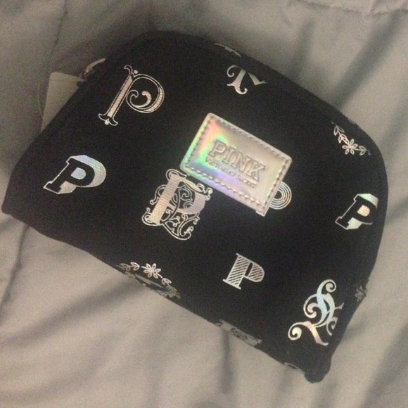 Black PINK Victorias Secret makeup bag w/ pink dog