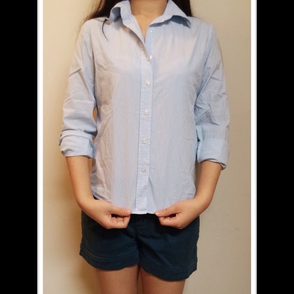 Blue and white strip shirt