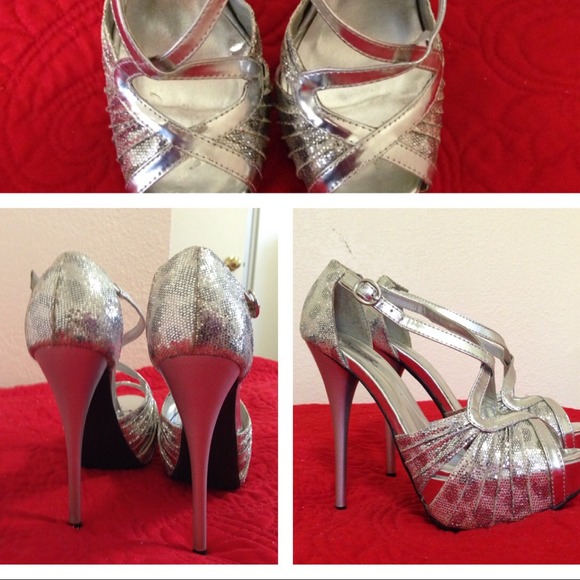 Gray high heels