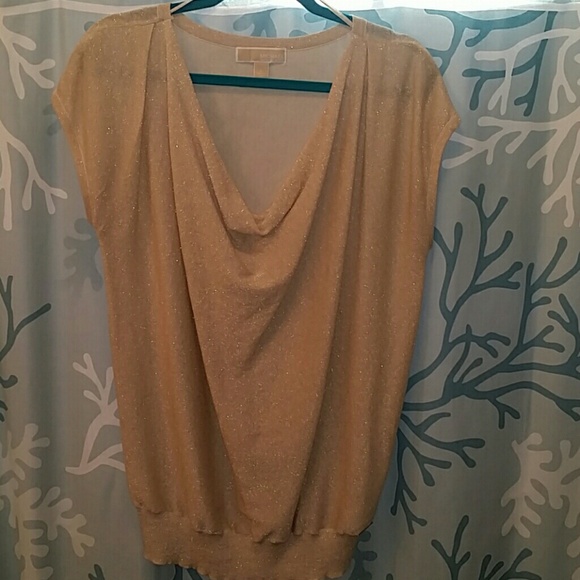 Michael kors cap sleeve gold sweater