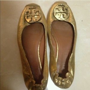 Authentic Tory Burch Gold Flats
