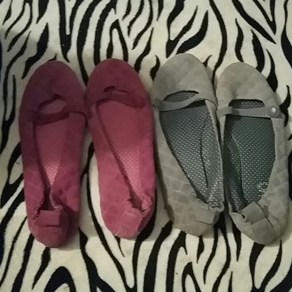 BUNDLE Delias Flats Pink and Grey Suede