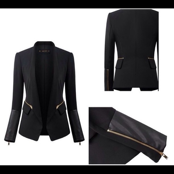 Blazer with leather Sleeves