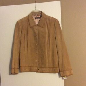 Ladies Saddle Tan Suede Jacket