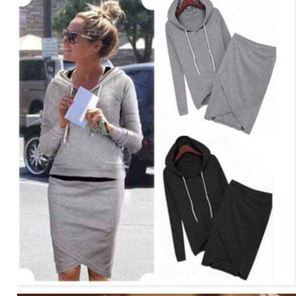 Dresses & Skirts - Skirt and Hoodie Set- 1 Left in Gray