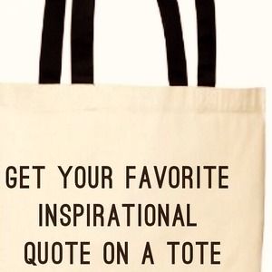 New! Custom made typography tote bags!