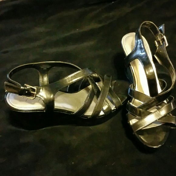 Faux Leather  wedges
