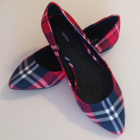 plaid flat shoes 50 forever 21 shoes f21 plaid pointy flats sz7 plaid flat shoes 50 forever 21 shoes f21 plaid pointy flats sz7