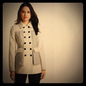 Kensie double breasted peplum coat