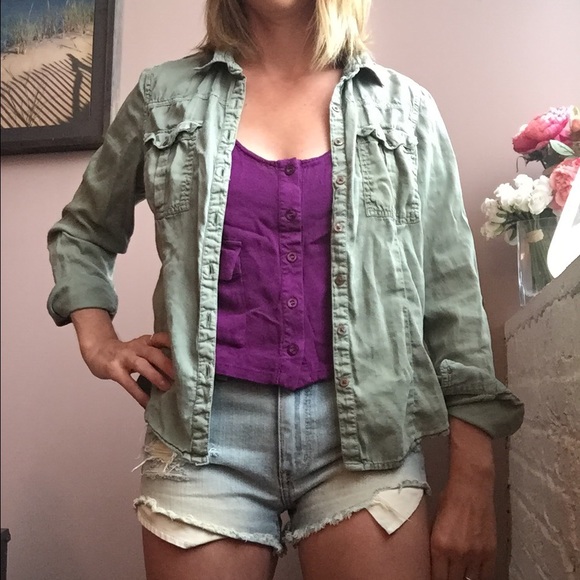 Urban Outfitters Tops - Urban outfitters military inspired button up shirt