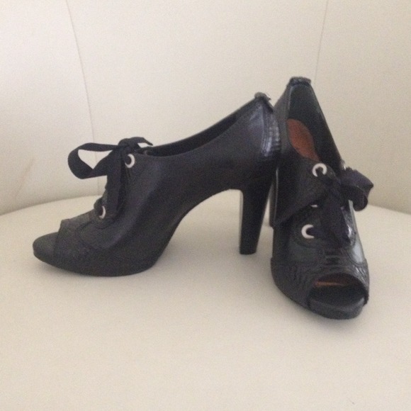 Black Lace-up Booties