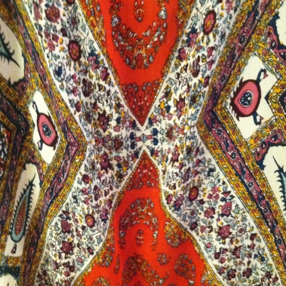 Strappy boho print knee length dress. - Picture 3 of 4