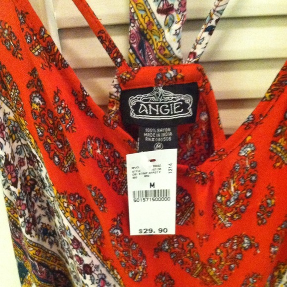 Strappy boho print knee length dress. - Picture 4 of 4