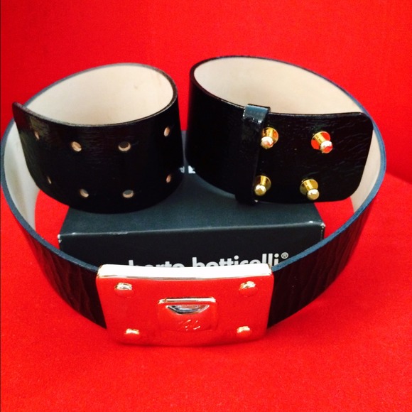 ??ITALIAN Belt black lacca by Robeto Botticelli