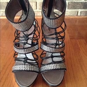 Baker's Brand Metallic and Black High Heels