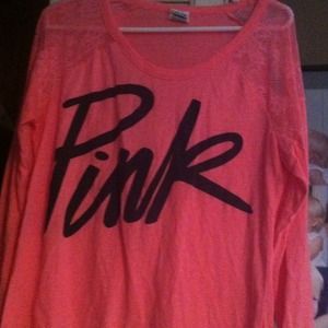 Cute vs lace shirt hot pink