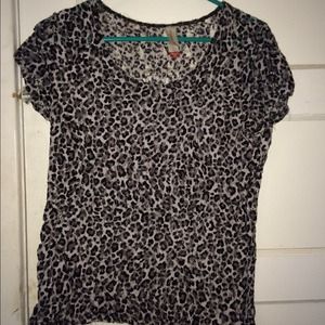 Cheetah lace burn out T